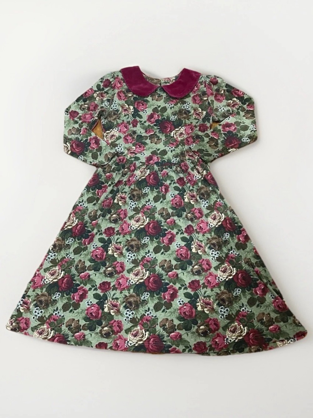 Vintage 80s Petite Lanz Women's Floral Dress Peter Pan Collar Cottage Core Size?